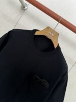 Bottega Veneta Round Neck Pocket Heart Short Sleeve Black - 图片 3
