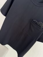 Bottega Veneta Round Neck Pocket Heart Short Sleeve Black - 图片 4