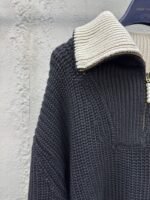 lv zipper high neck wool knit sweater - 图片 4