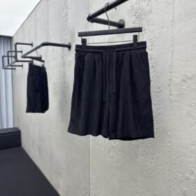 lv cotton terry embroidered shorts