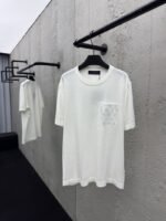 lv old flower knit appliqu?? pocket short sleeve