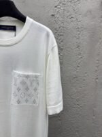 lv old flower knit appliqu?? pocket short sleeve - 图片 5