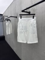 lv old flower knit inlay pocket shorts