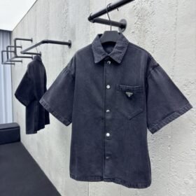 Prada Triangle Label Denim Shirt 1