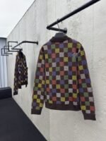 lv embossed checkerboard jacquard knit jacket - 图片 2