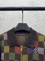 lv embossed checkerboard jacquard knit jacket - 图片 3