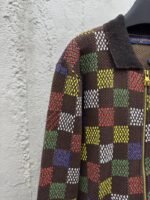 lv embossed checkerboard jacquard knit jacket - 图片 4