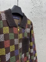 lv embossed checkerboard jacquard knit jacket - 图片 8