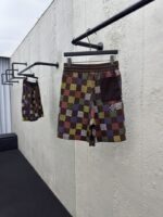 lv embossed checkerboard jacquard knit shorts - 图片 2
