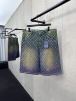 lv gradient jacquard denim shorts