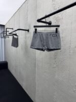 Miu Miu New Gray Striped Shorts