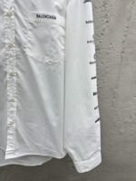 Balenciaga Multi Logo Print Shirt White - 图片 7