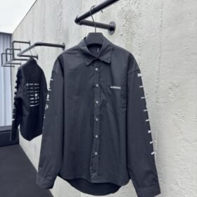 Balenciaga Multi Logo Print Shirt Black