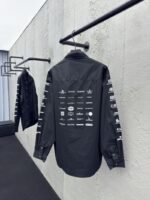 Balenciaga Multi Logo Print Shirt Black - 图片 2