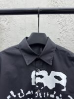 Balenciaga Ink Splash Print Pattern Shirt Black - 图片 3