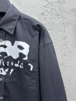 Balenciaga Ink Splash Print Pattern Shirt Black - 图片 5