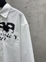 Balenciaga Ink Splash Print Pattern Shirt White - 图片 5