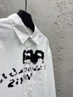 Balenciaga Ink Splash Print Pattern Shirt White - 图片 8