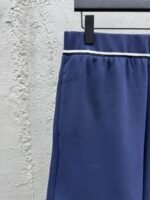 Miu Miu Embroidered Small Logo White Stripe Beaded Ground Fabric Shorts - 图片 4