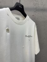 Dior Hole Breaking Letters Print Short Sleeve 2 - 图片 8