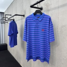 Balenciaga 25Ss Show Striped Polo Shirt 1