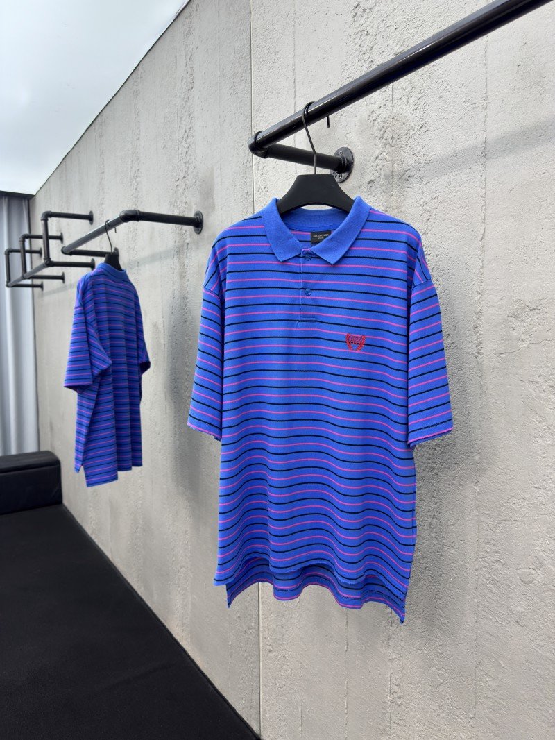wsxc1752275892076_0.jpg Balenciaga 25Ss Show Striped Polo Shirt 1 - 图片 1