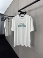 LV Beaded Round Neck Short Sleeve T-Shirt