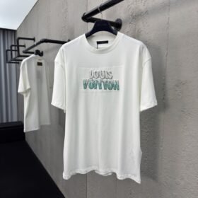 LV Beaded Round Neck Short Sleeve T-Shirt