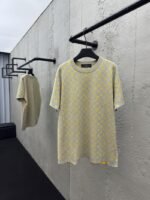 LV Old Flower Color Block Knit Short Sleeve
