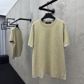 LV Old Flower Color Block Knit Short Sleeve