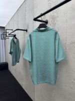 lv silk printed lapel short sleeve shirt - 图片 2