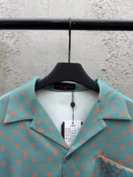 lv silk printed lapel short sleeve shirt - 图片 3