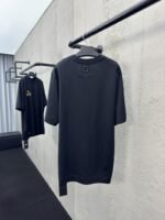 fendi Gourmet Pattern Embroidered Short Sleeve Black - 图片 2