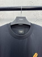 fendi Gourmet Pattern Embroidered Short Sleeve Black - 图片 3