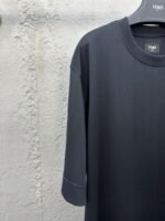 fendi Gourmet Pattern Embroidered Short Sleeve Black - 图片 4