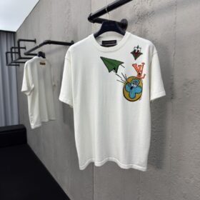 lv wool knit childish paper airplane wool short sleeve