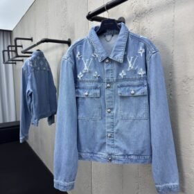 Lv washed and ripped denim jacket