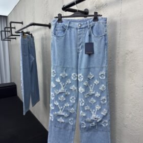 Lv washed and ripped jeans