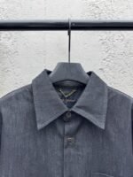 Lv 25Ss new black cotton lapel short sleeve shirt - 图片 3