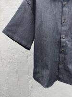 Lv 25Ss new black cotton lapel short sleeve shirt - 图片 6