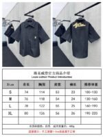 Lv 25Ss new black cotton lapel short sleeve shirt - 图片 10