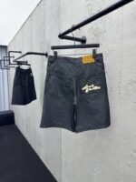 Lv 25Ss new black cotton turn-up shorts - 图片 2