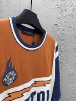 Lv Crew Neck Flame Jacquard Woolen Short Sleeve - 图片 8