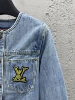 Lv Rope Embroidery Crew Neck Denim Jacket - 图片 5
