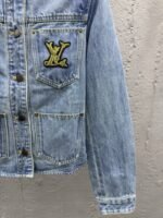 Lv Rope Embroidery Crew Neck Denim Jacket - 图片 7