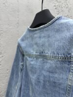 Lv Rope Embroidery Crew Neck Denim Jacket - 图片 9