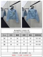Lv Rope Embroidery Crew Neck Denim Jacket - 图片 10