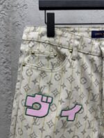 Lv Full Stamp Denim Shorts - 图片 4