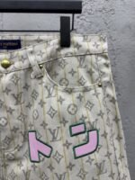 Lv Full Stamp Denim Shorts - 图片 5