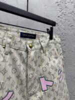Lv Full Stamp Denim Shorts - 图片 8